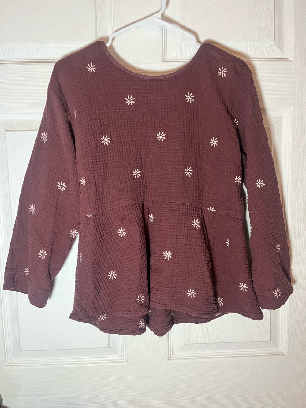 Madewell Dusty Mauve Floral Gauze Top